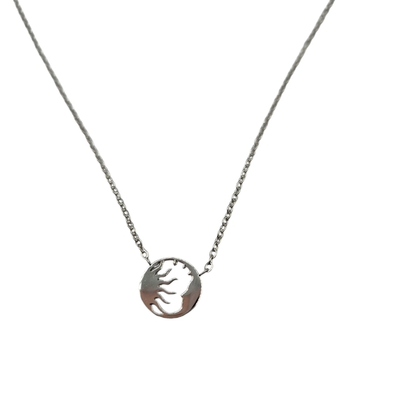 Silver-Toned Sun & Moon Necklace – Celestial-Themed Jewelry with Unique Design - Picture 3 of 4